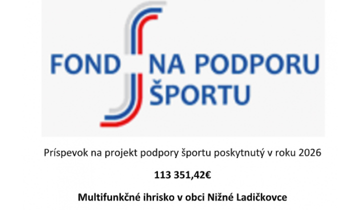 Multifinkčné ihrisko - Získaný príspevok 113 351,42€ 