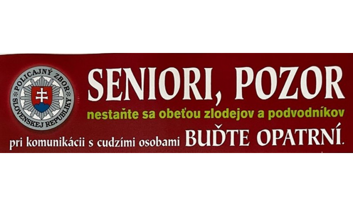 Výzva polície - seniori pozor!